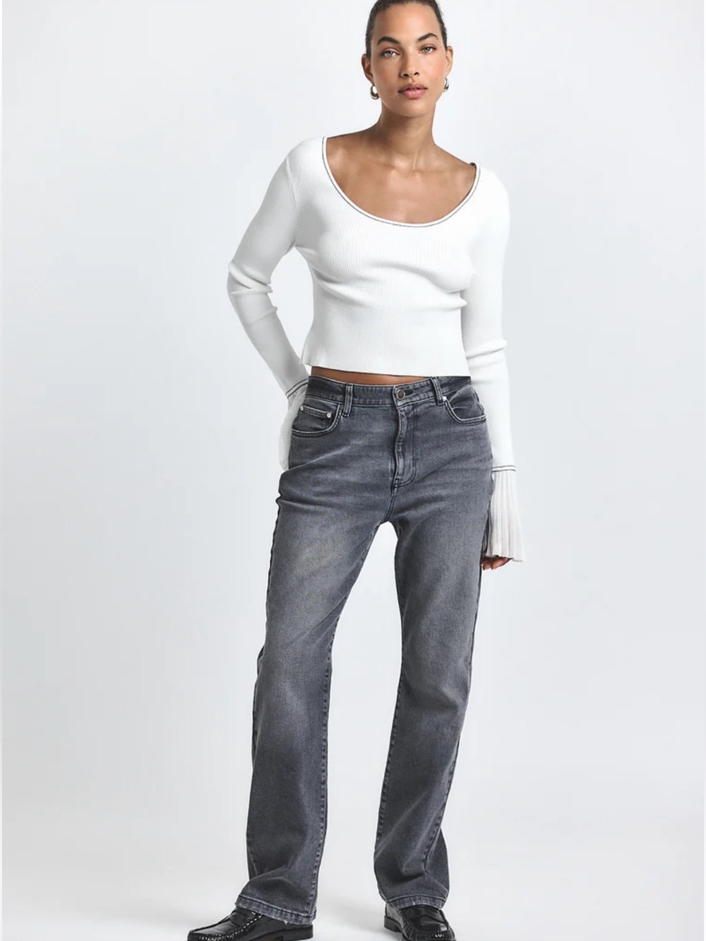 Derek Lam 10 Crosby Straight Leg Jeans in Black